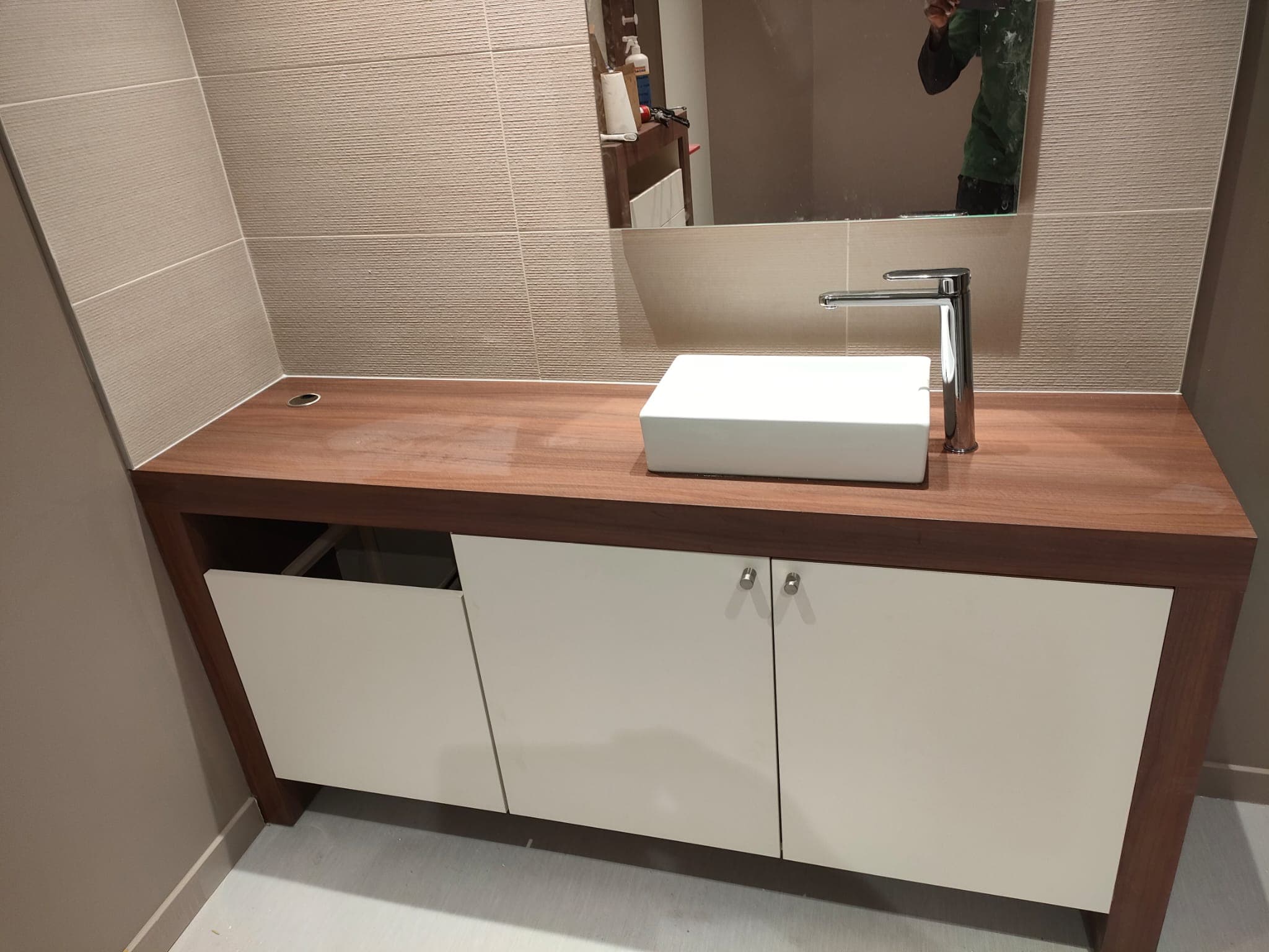 Pose meuble vasque et robinetterie