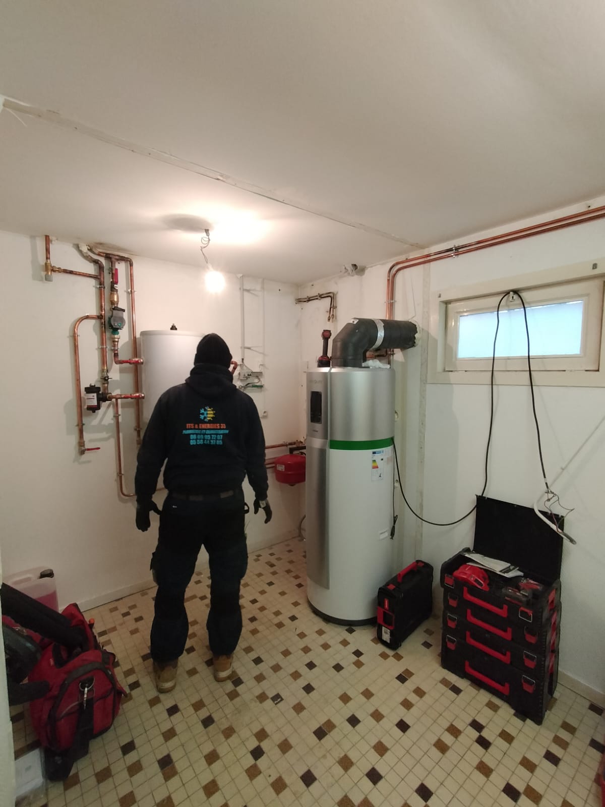 Installation ballon thermodynamique en cours