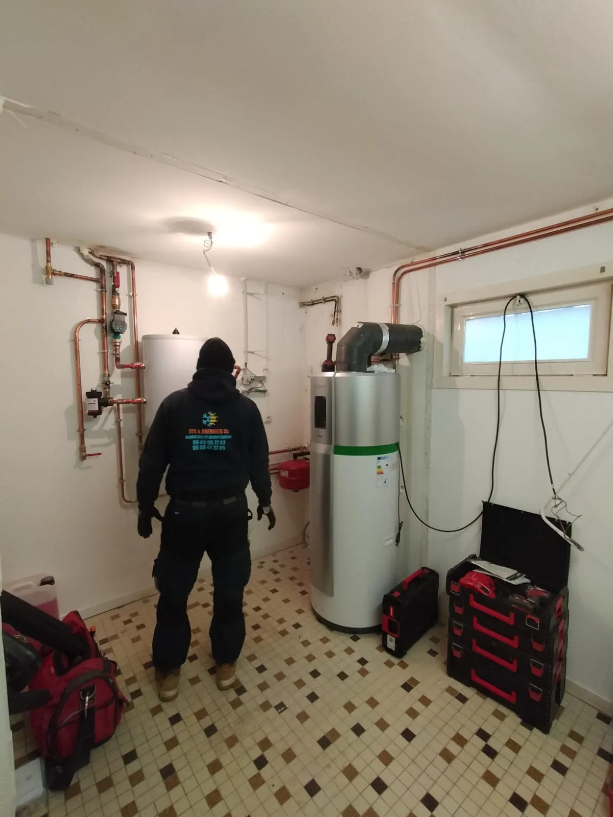 Installation ballon thermodynamique en cours