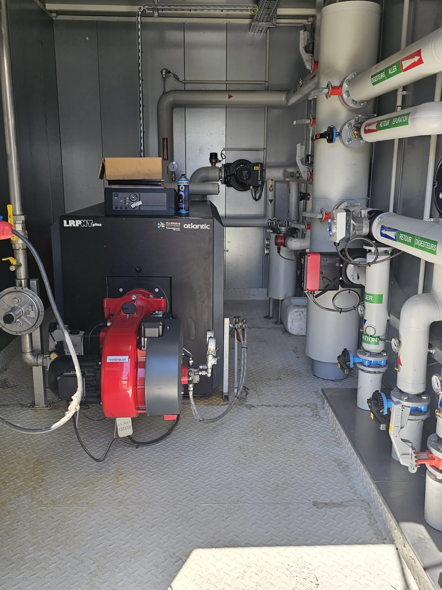 Chaudière sol Atlantic en chaufferie