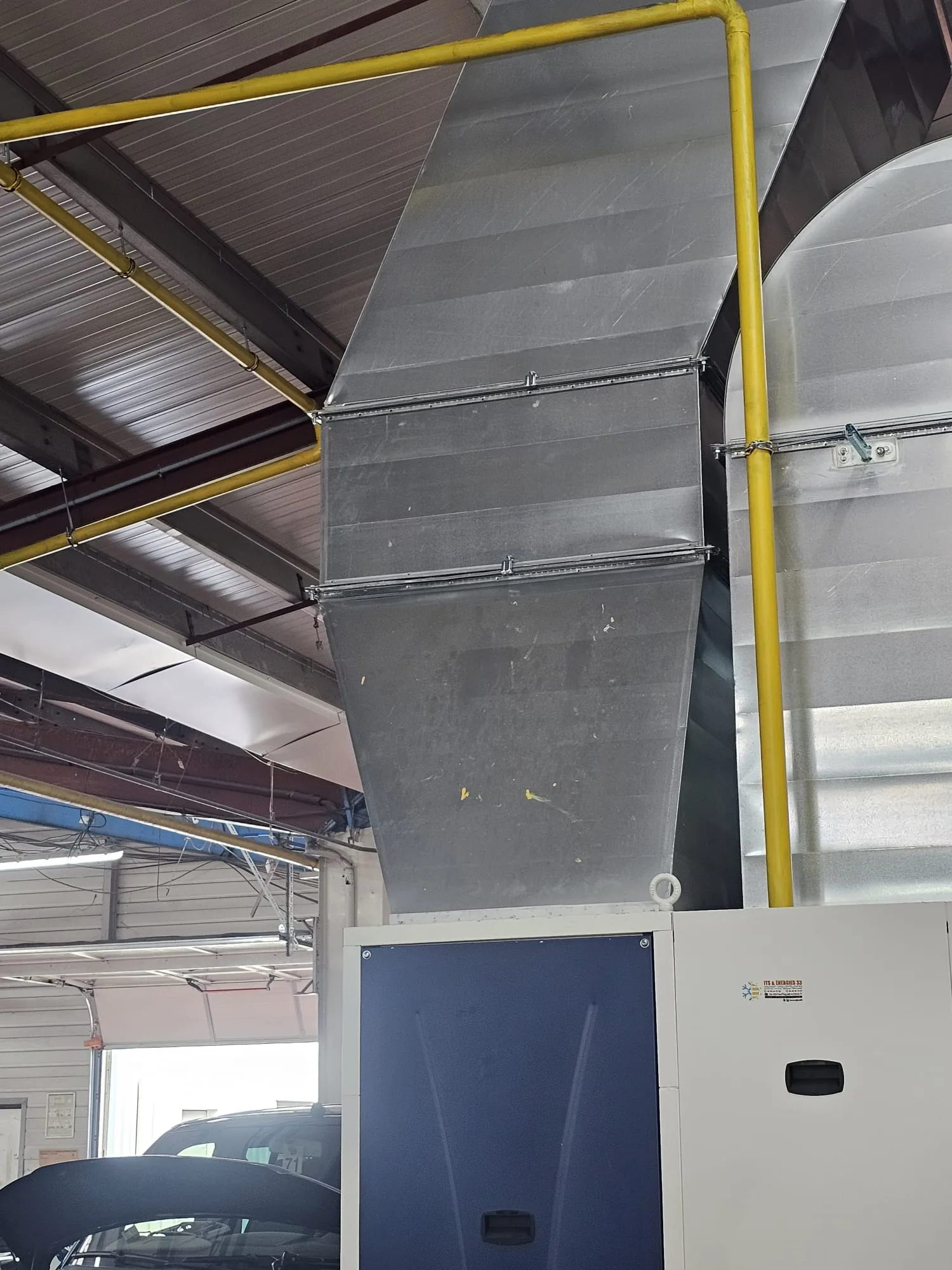 Gaines de ventilation industrielles en chaufferie