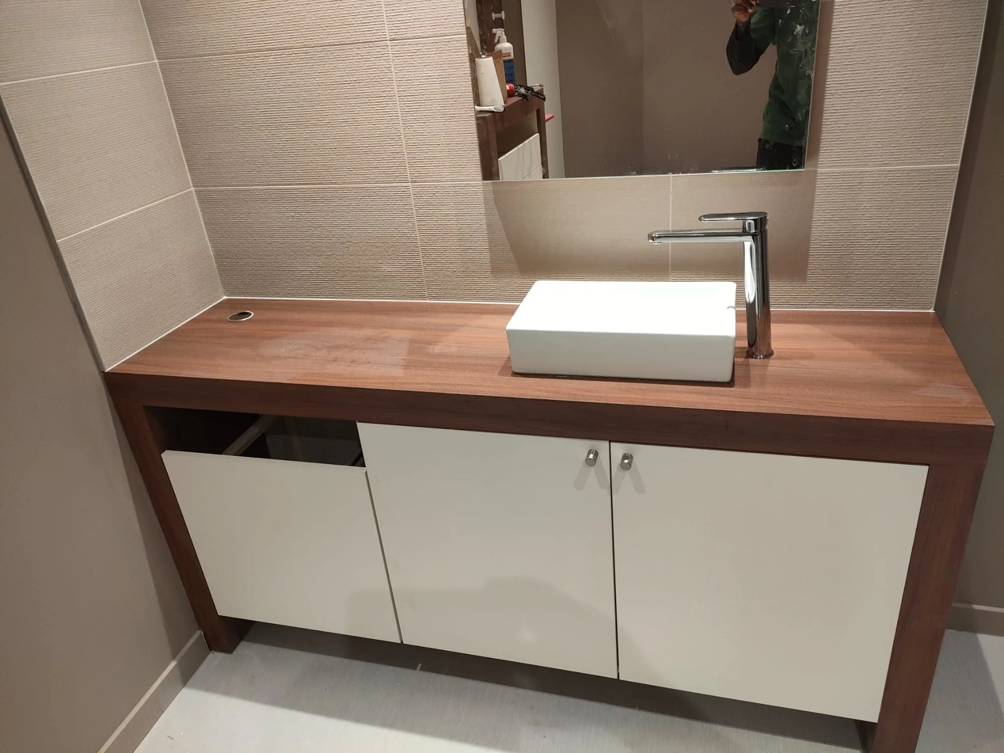 Pose meuble vasque et robinetterie